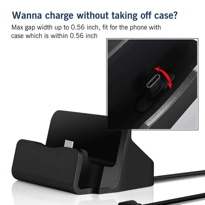 Docking Station Charger For iPhone 11 11Pro Android Type C Desktop Charging Port Sync Cradle Dock Stand Holder Micro USB-C Phone