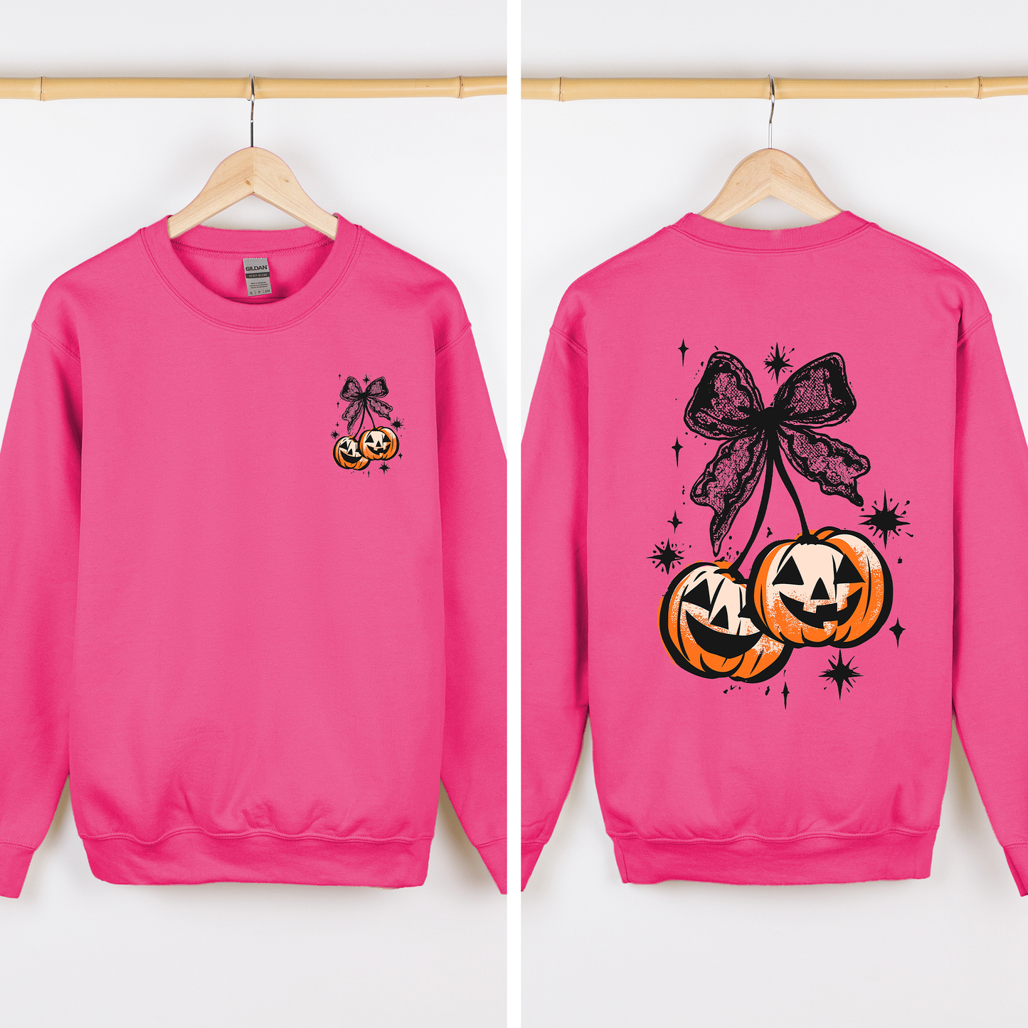 Halloween Cherry Pumpkins, Cute, Front and Back Sweatshirt