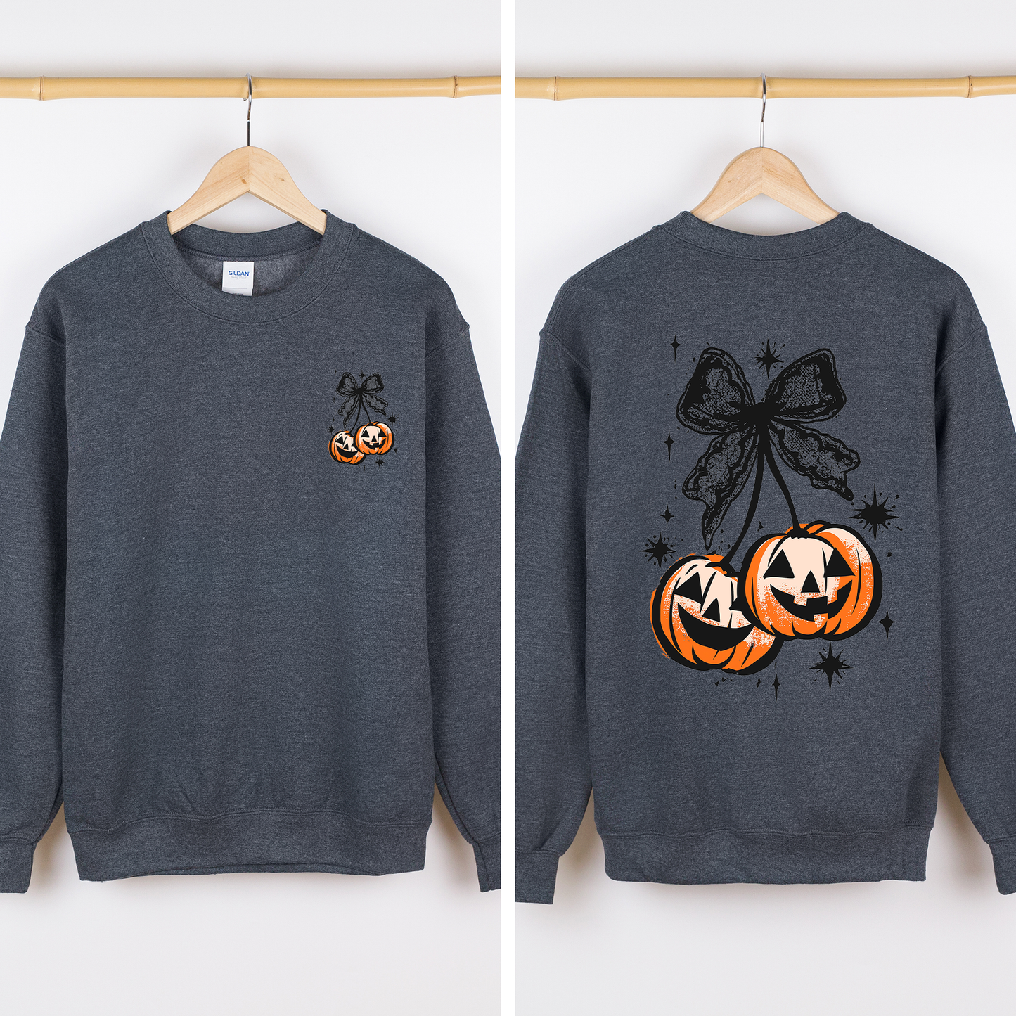 Halloween Cherry Pumpkins, Cute, Front and Back Sweatshirt