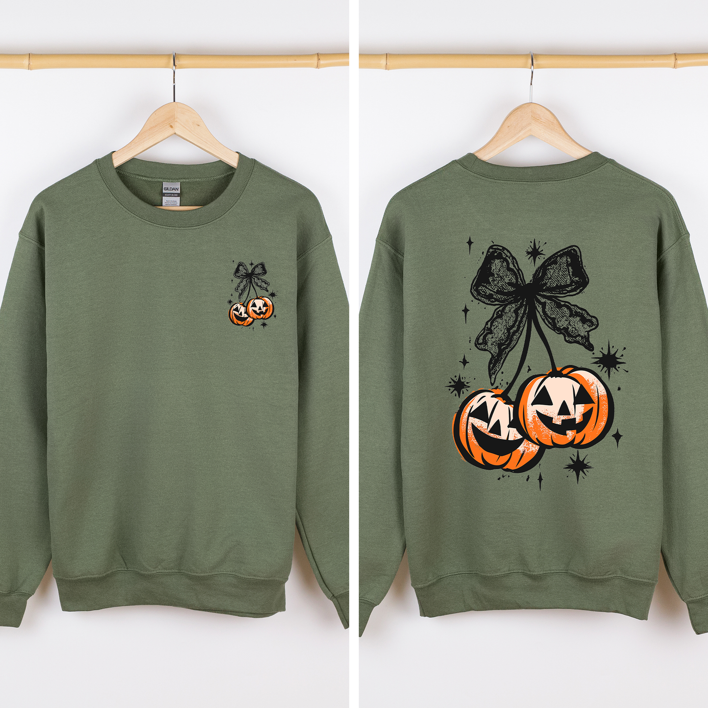 Halloween Cherry Pumpkins, Cute, Front and Back Sweatshirt