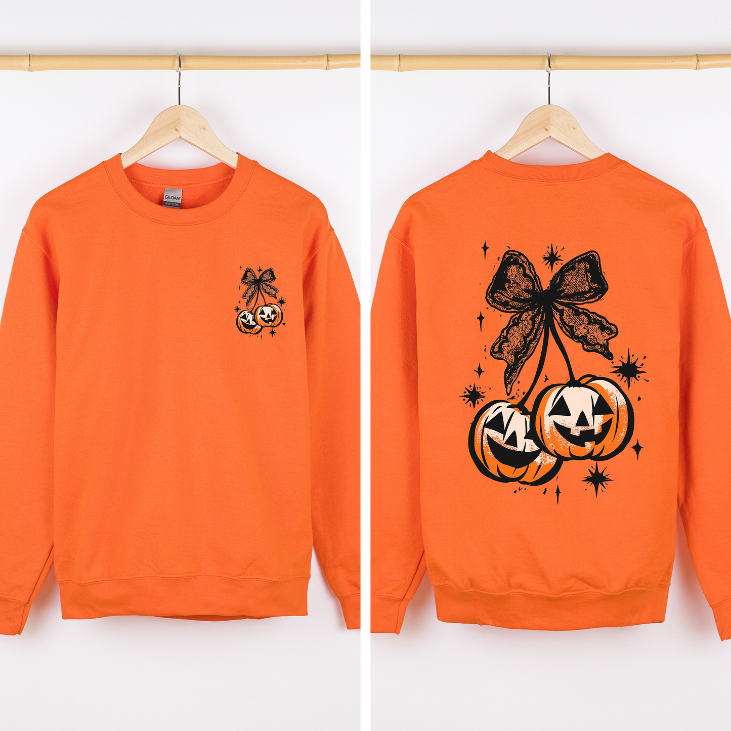 Halloween Cherry Pumpkins, Cute, Front and Back Sweatshirt