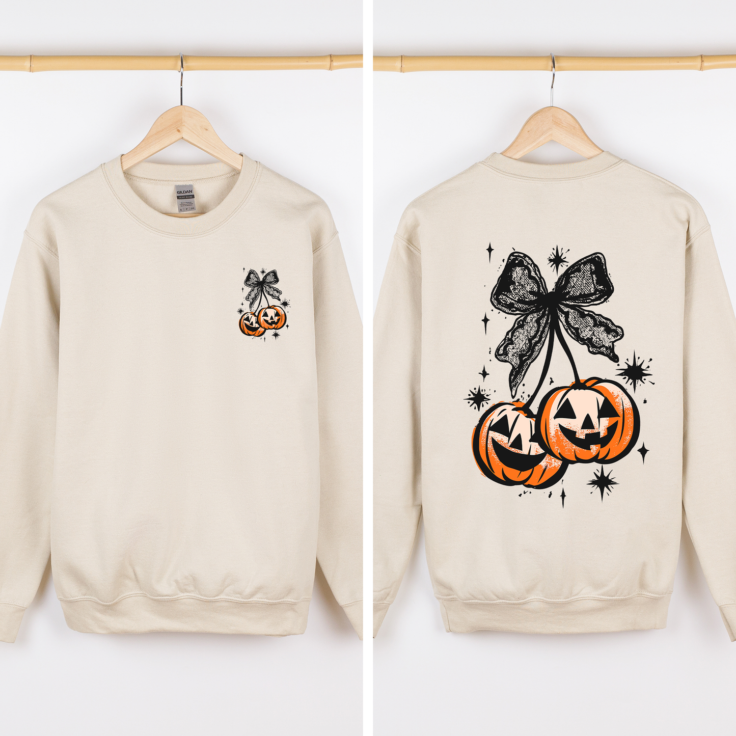 Halloween Cherry Pumpkins, Cute, Front and Back Sweatshirt
