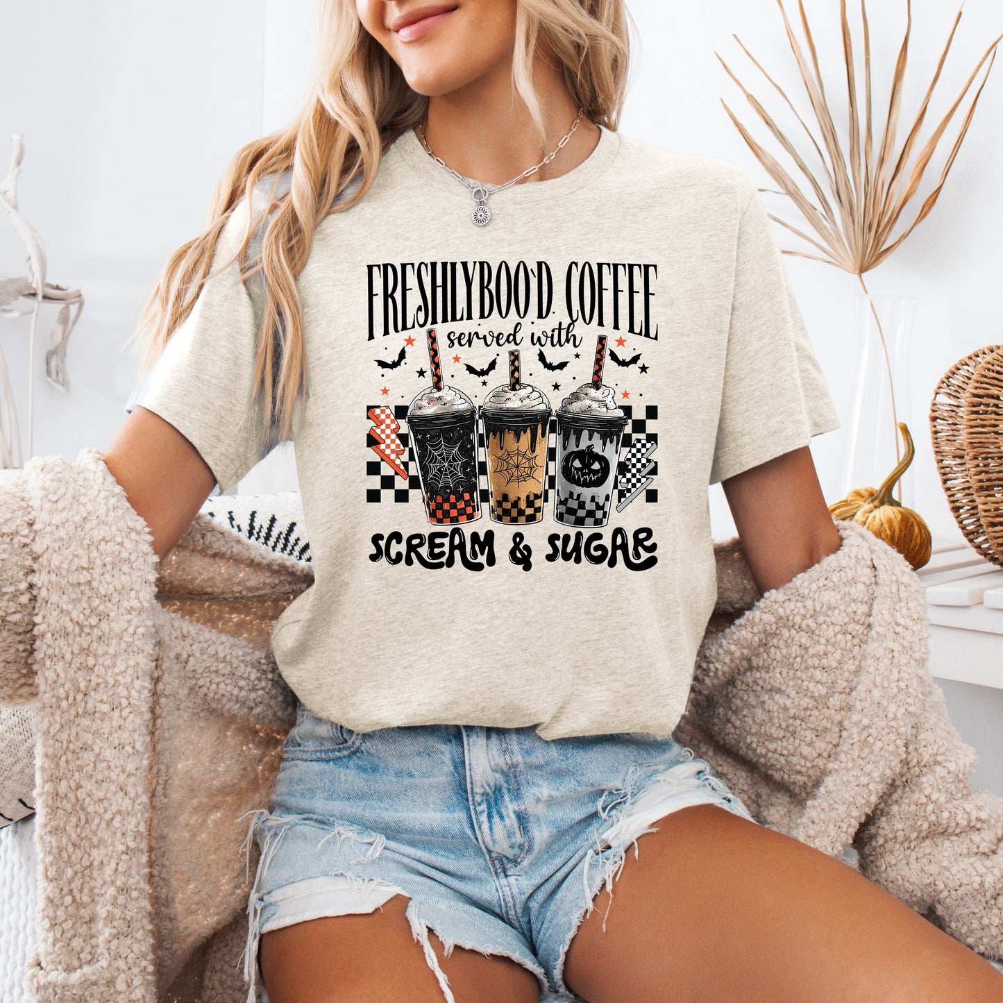 Halloween Coffee, Freshly Boo'd, Cute, Witch, Spooky, Tshirt