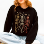 Halloween Dancing Skeletons Shirt, Retro Skeletons, Spooky Season, Leopard Checker Cherry Print, Boo, Fall, Halloween Sweatshirt