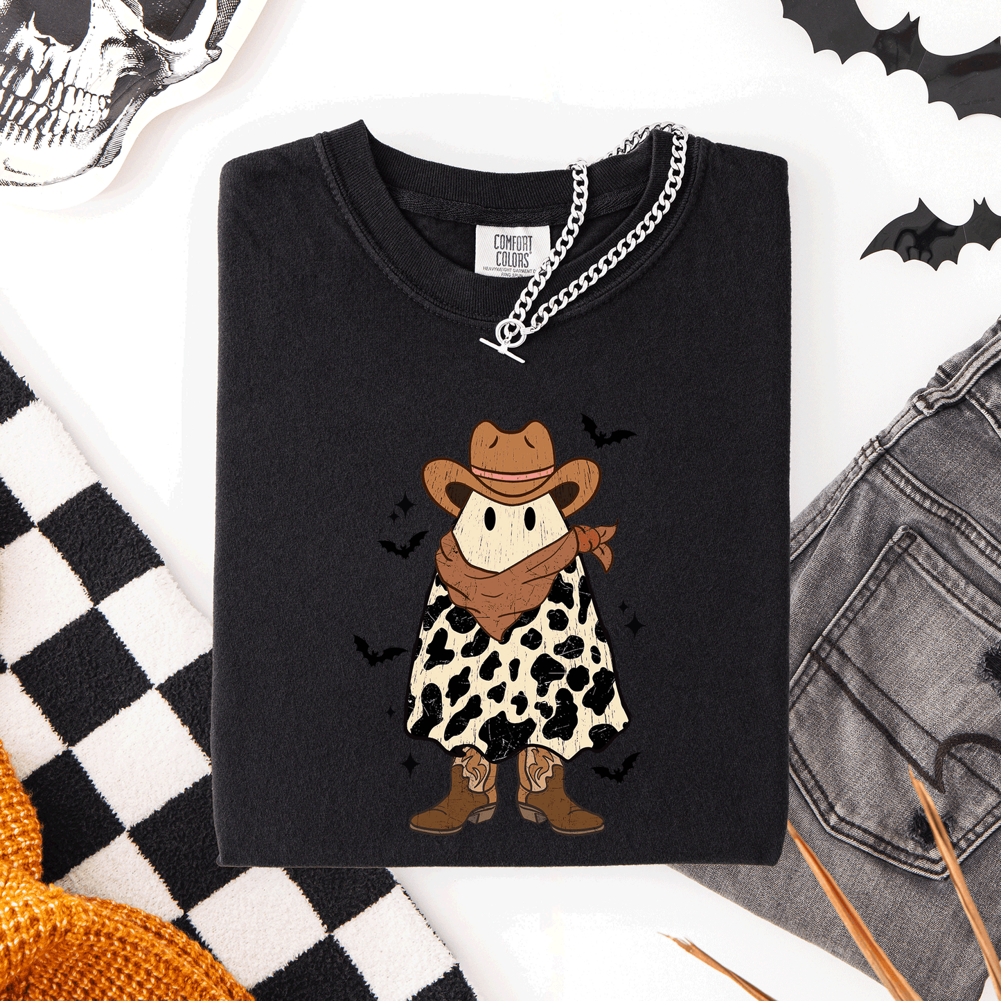 Halloween Ghost Cowboy, Western, Country, Comfort Colors T-Shirt