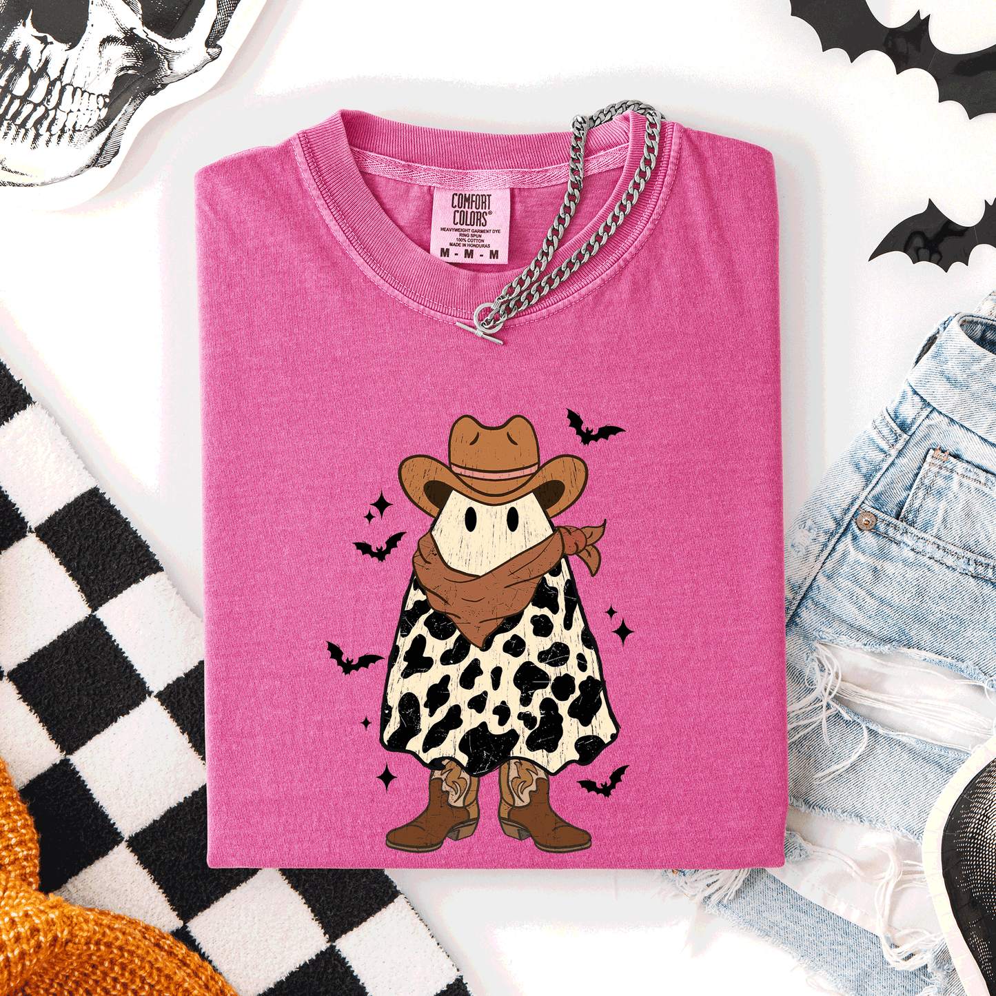 Halloween Ghost Cowboy, Western, Country, Comfort Colors T-Shirt