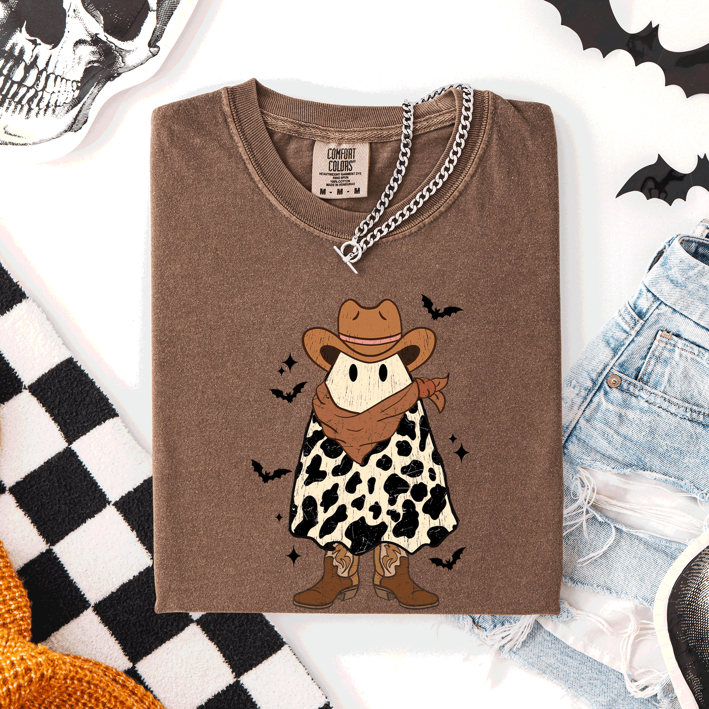 Halloween Ghost Cowboy, Western, Country, Comfort Colors T-Shirt
