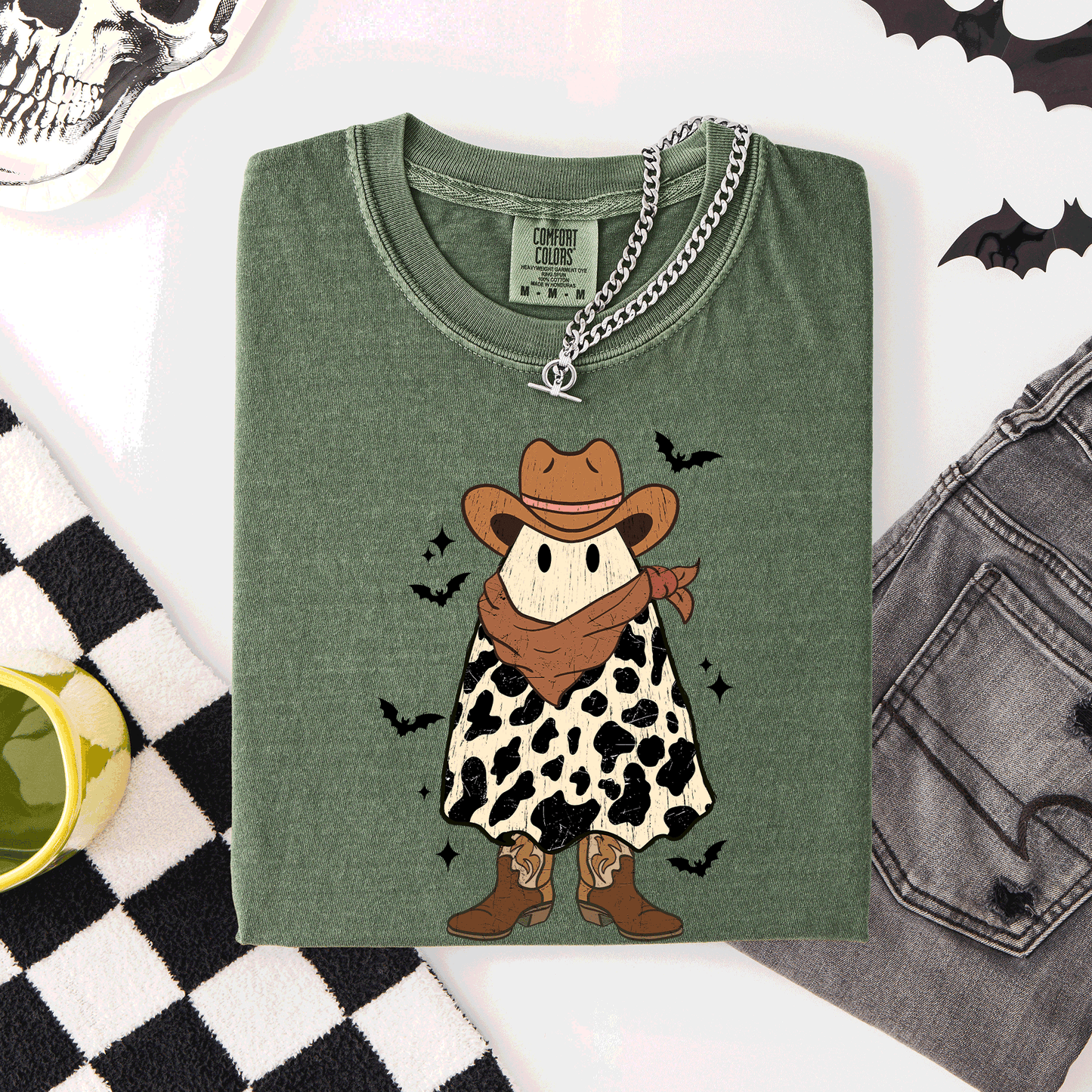 Halloween Ghost Cowboy, Western, Country, Comfort Colors T-Shirt
