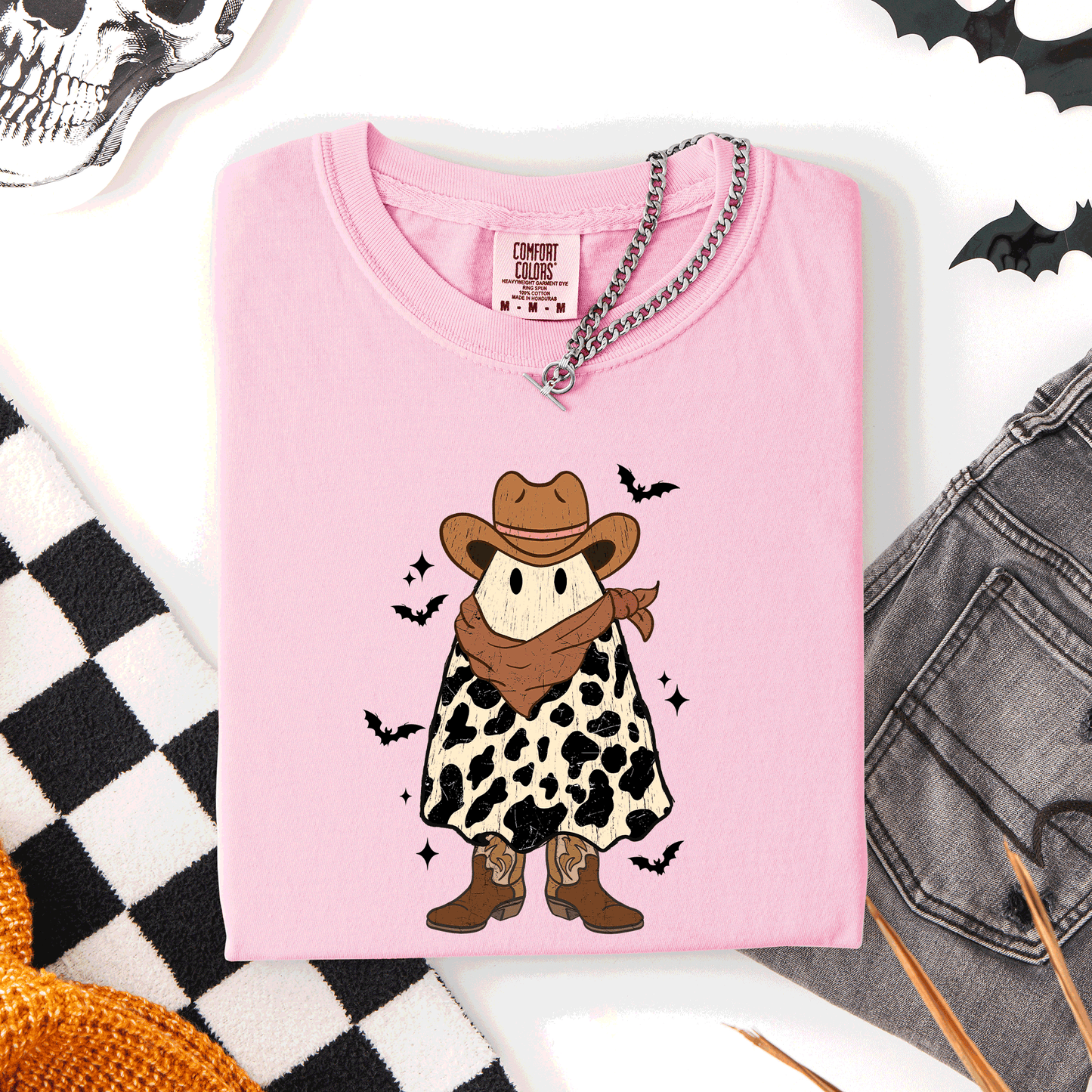 Halloween Ghost Cowboy, Western, Country, Comfort Colors T-Shirt