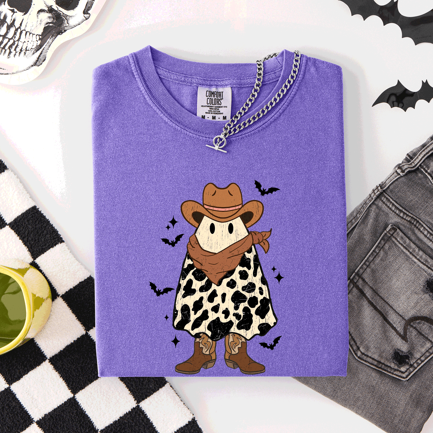Halloween Ghost Cowboy, Western, Country, Comfort Colors T-Shirt