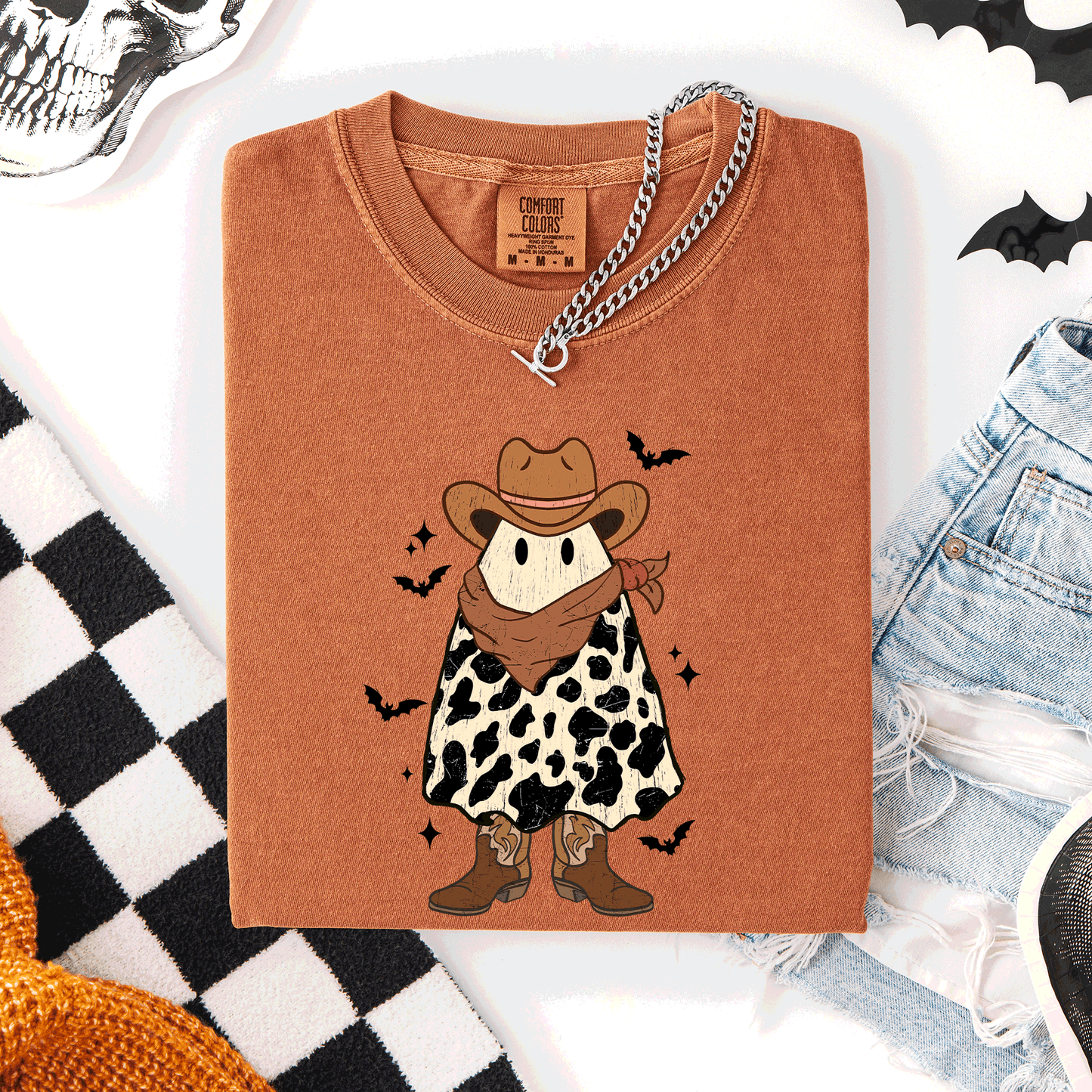 Halloween Ghost Cowboy, Western, Country, Comfort Colors T-Shirt