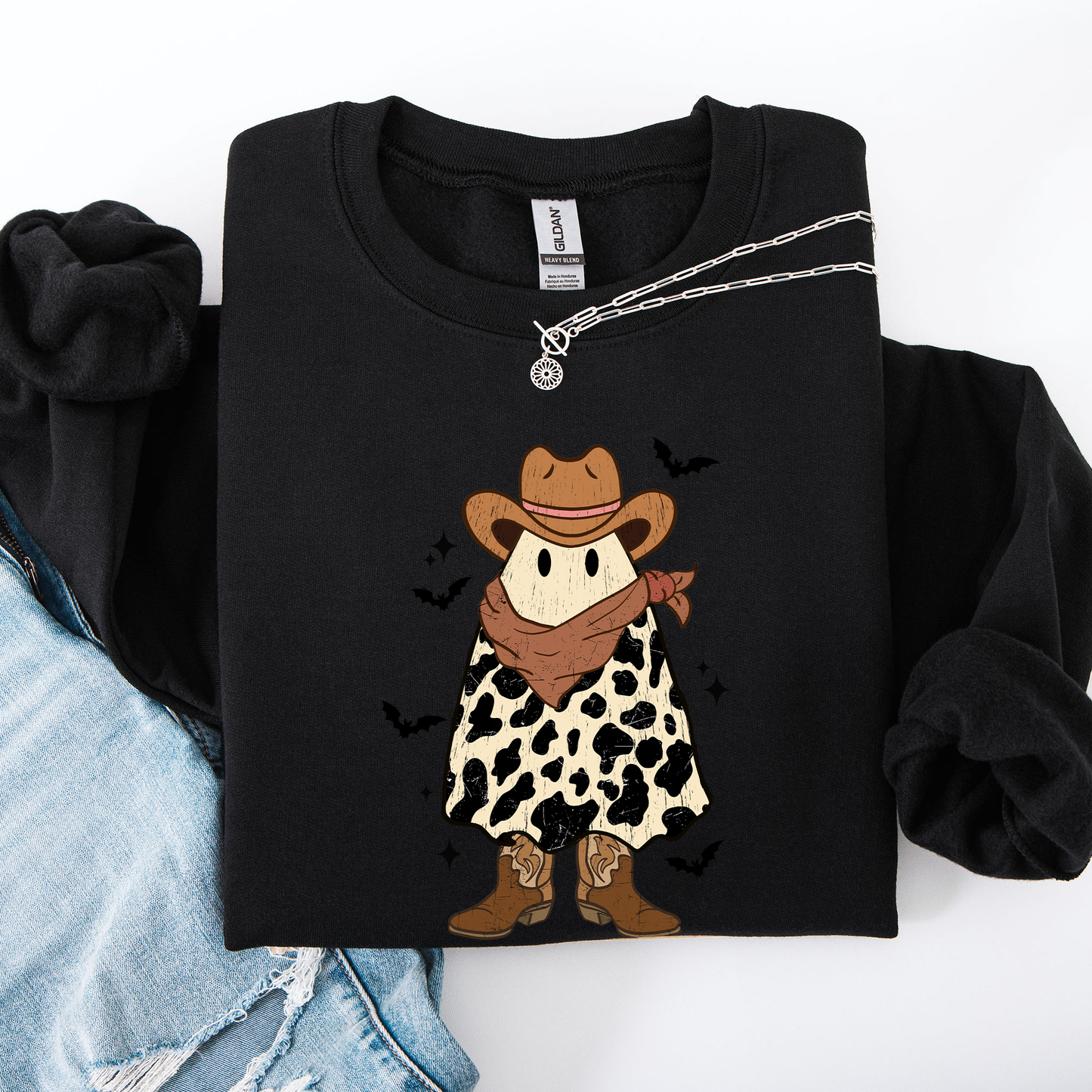 Halloween Ghost Cowboy, Western, Country Sweatshirt