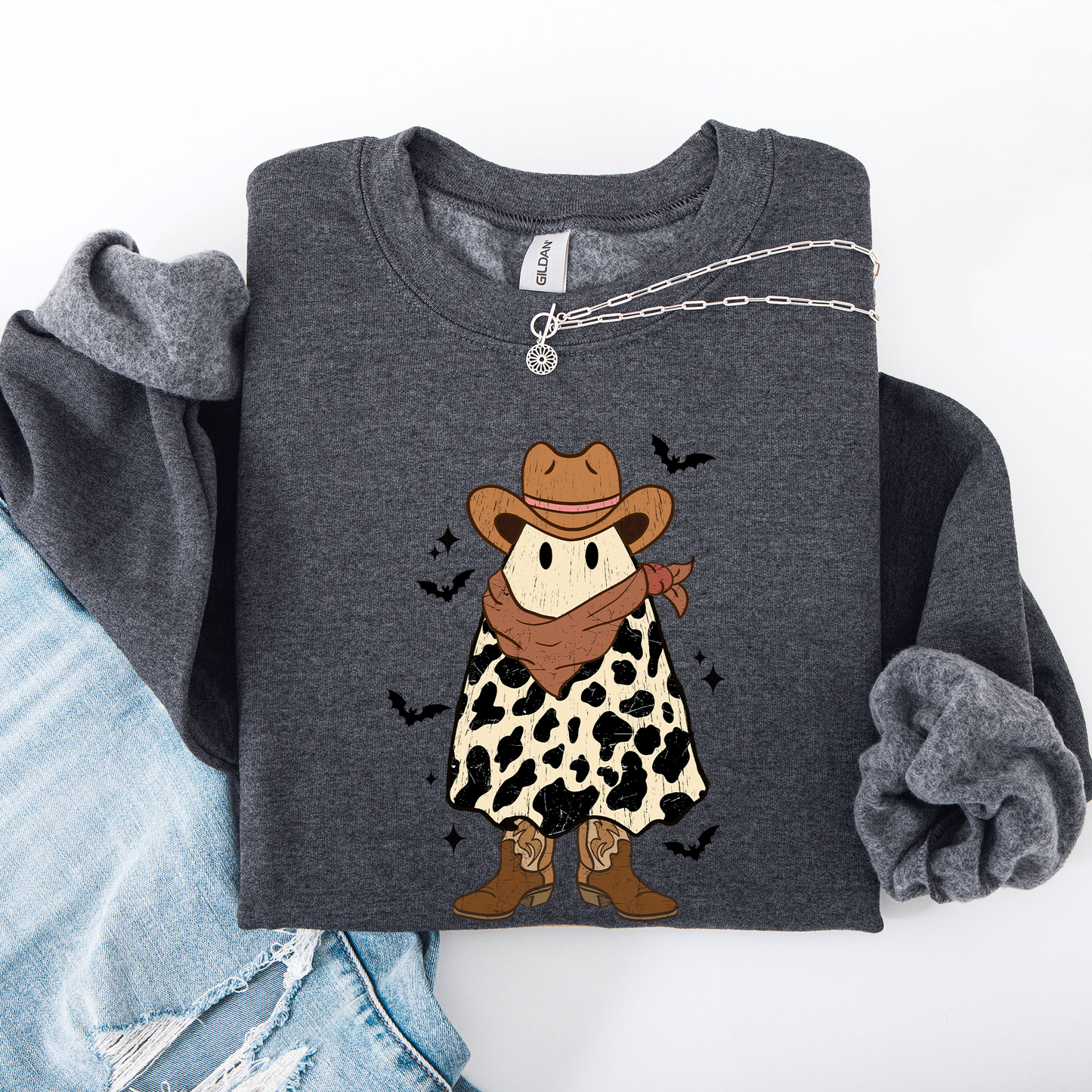 Halloween Ghost Cowboy, Western, Country Sweatshirt