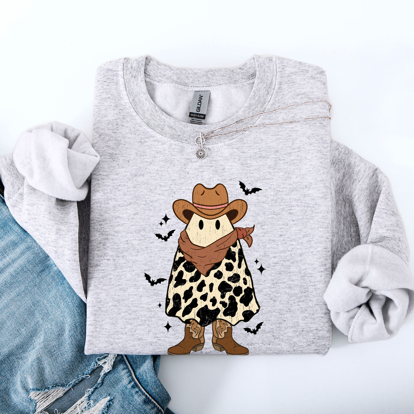 Halloween Ghost Cowboy, Western, Country Sweatshirt