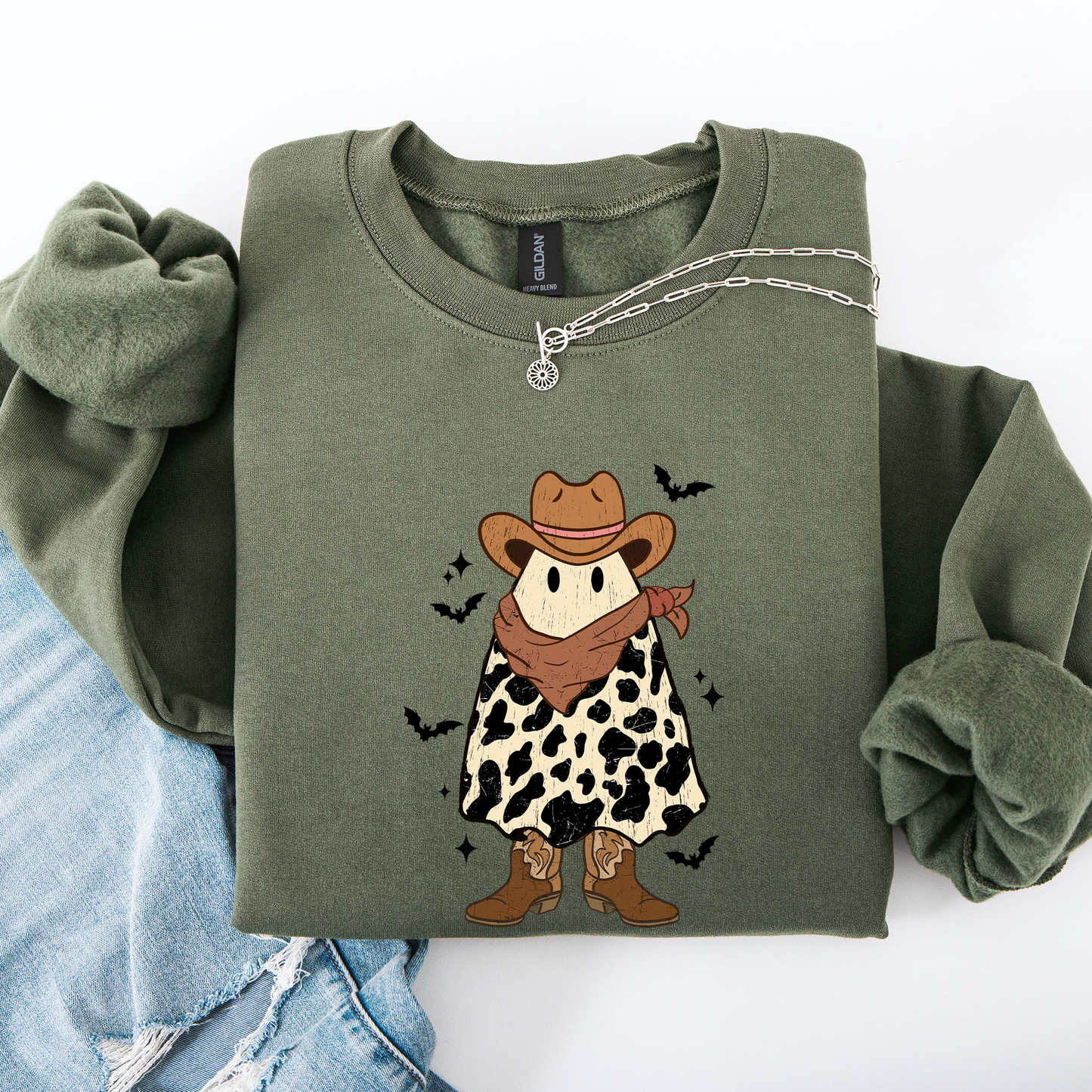 Halloween Ghost Cowboy, Western, Country Sweatshirt