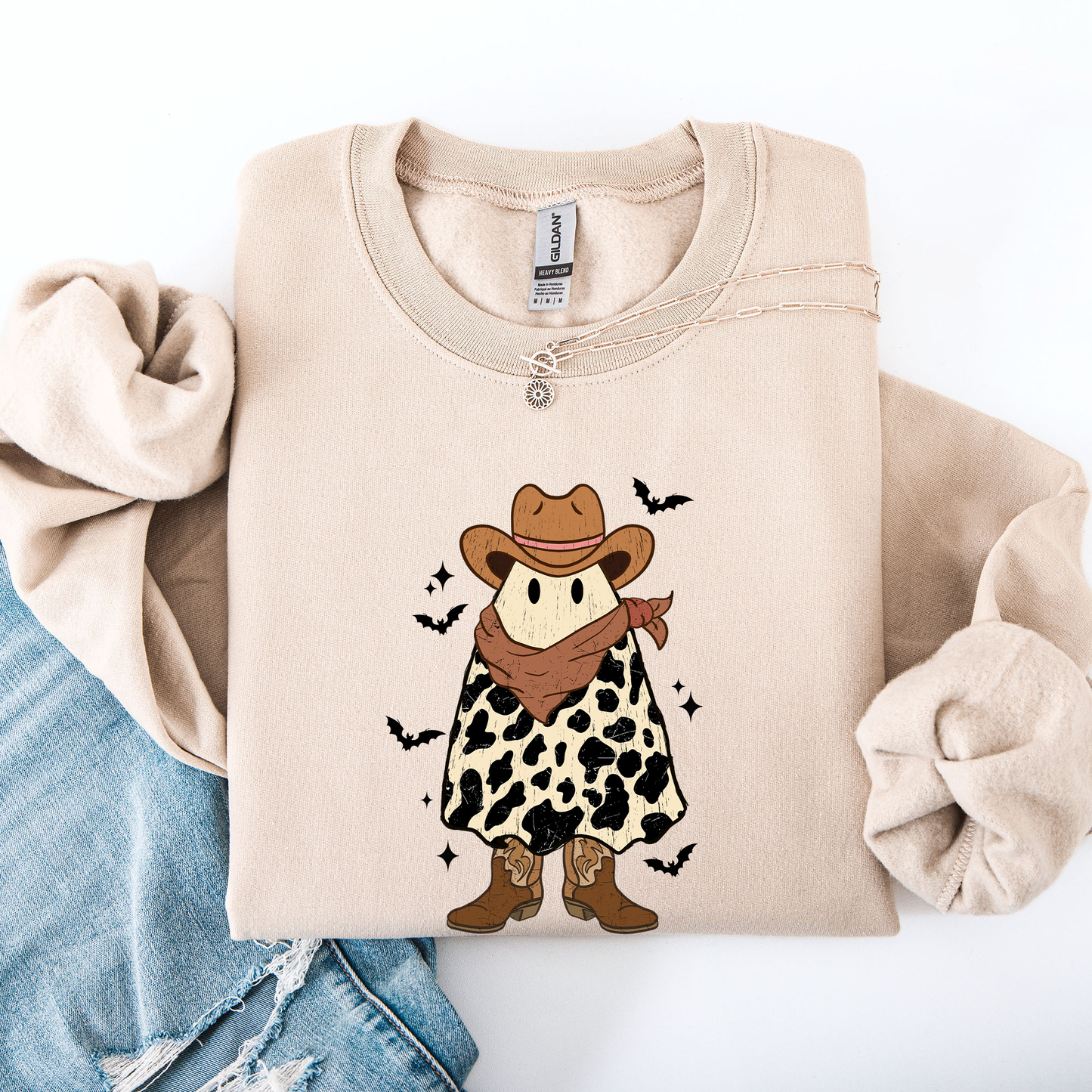 Halloween Ghost Cowboy, Western, Country Sweatshirt