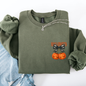 Halloween Jack o Lanterns, Cherry, Coquette, Cute, Adorable, Pocket Sweatshirt