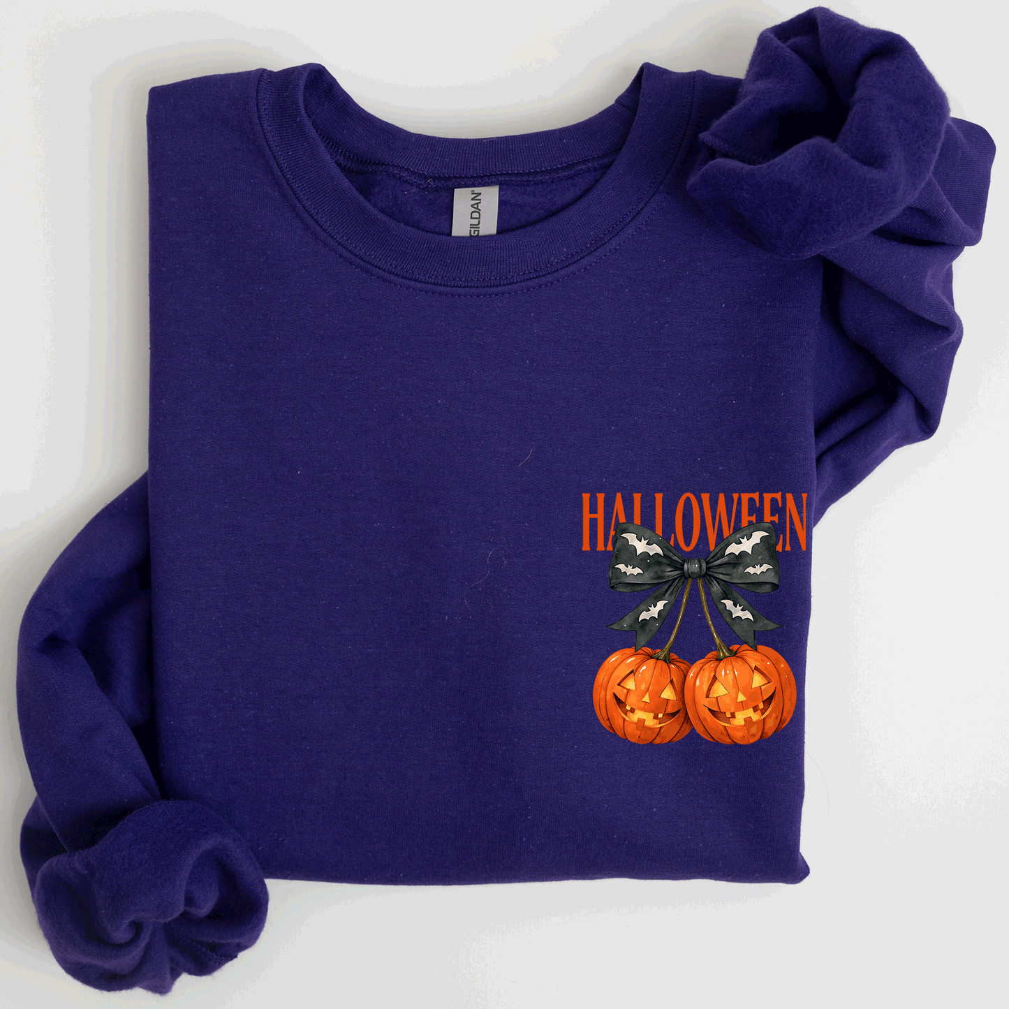 Halloween Jack o Lanterns, Cherry, Coquette, Cute, Adorable, Pocket Sweatshirt
