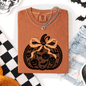 Halloween Pumpkin, Faux Lace, Coquette, Ribbon, Bows, Comfort Colors T-Shirt
