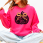 Halloween Pumpkin, Faux Lace, Coquette, Ribbon, Bows Sweatshirt