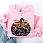 Halloween Pumpkin, Faux Lace, Coquette, Ribbon, Bows Sweatshirt