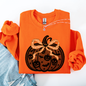 Halloween Pumpkin, Faux Lace, Coquette, Ribbon, Bows Sweatshirt