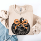 Halloween Pumpkin, Faux Lace, Coquette, Ribbon, Bows Sweatshirt