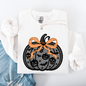 Halloween Pumpkin, Faux Lace, Coquette, Ribbon, Bows Sweatshirt