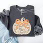 Halloween Pumpkin, Faux Lace, Coquette, Ribbon, Bows Sweatshirt