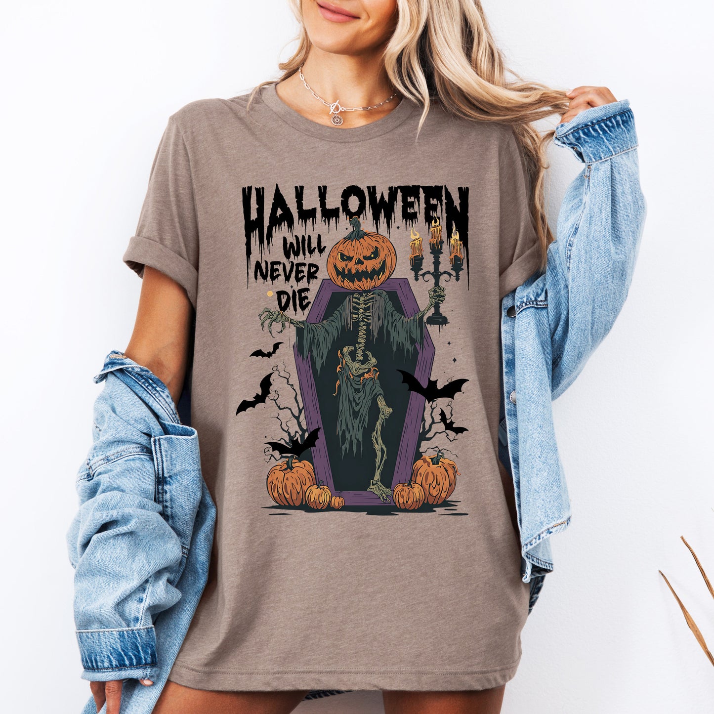 Halloween Will Never Die, Spooky, Jack-o-Lantern, Pumpkin, Tshirt