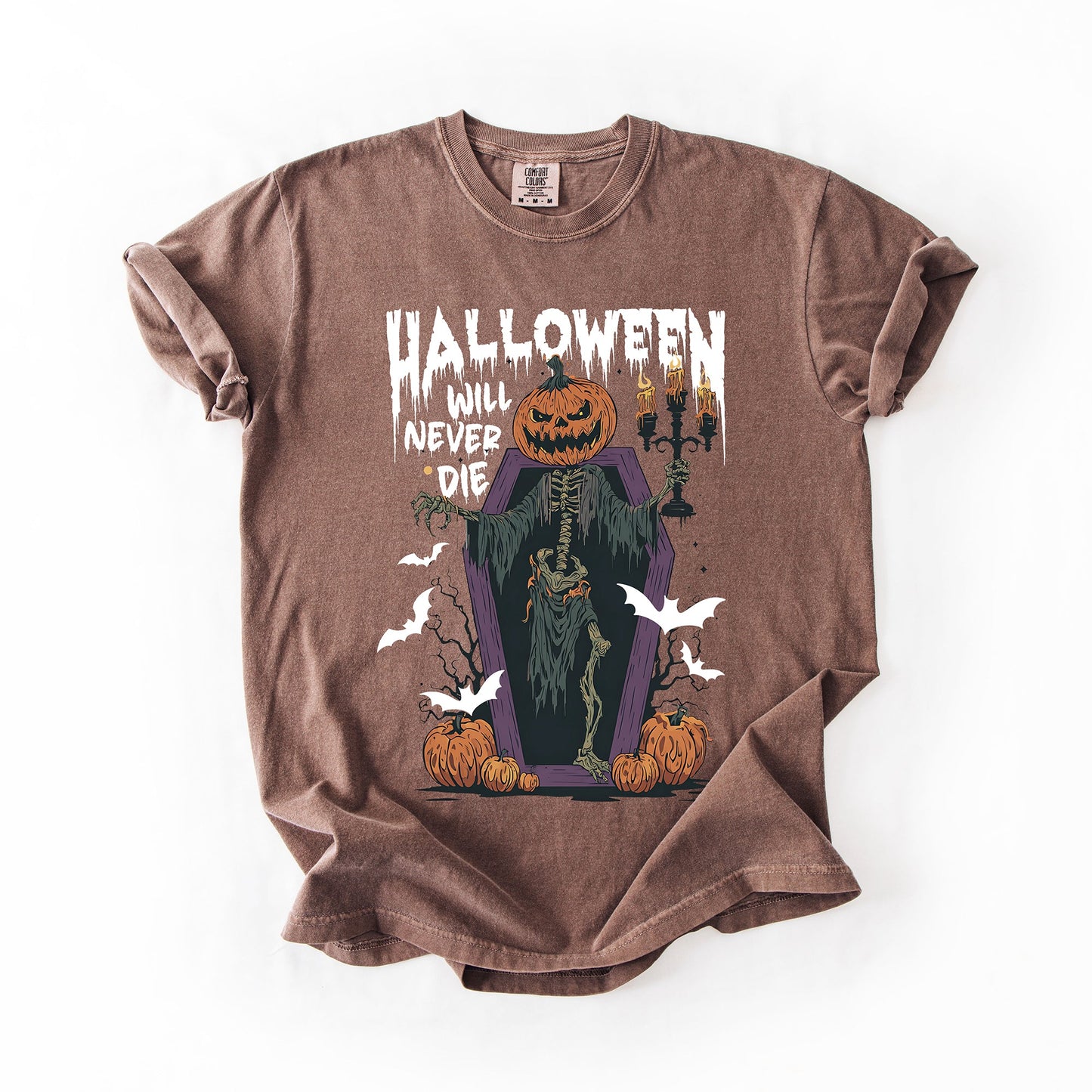 Halloween Will Never Die, Spooky, Jack o Lantern, Pumpkin, Comfort Colors T-Shirt