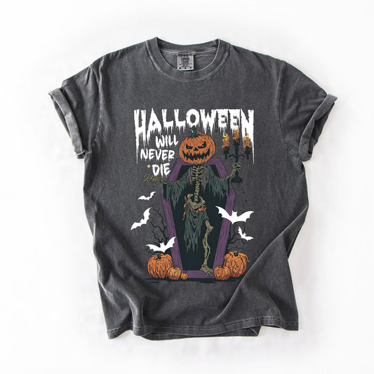 Halloween Will Never Die, Spooky, Jack o Lantern, Pumpkin, Comfort Colors T-Shirt