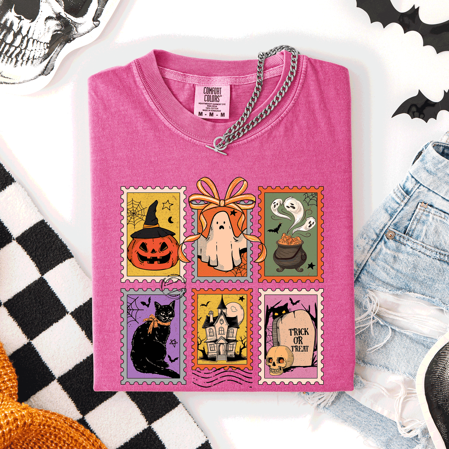 Halloween, Ghost, Black Cat, Pumpkin, Witch, Classic, Comfort Colors T-Shirt