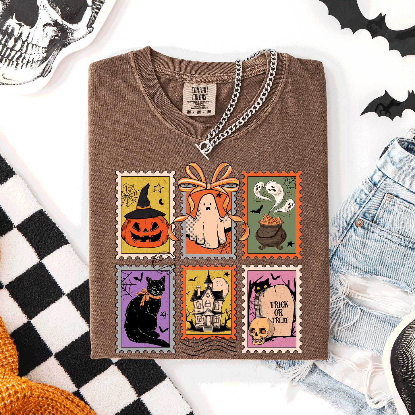 Halloween, Ghost, Black Cat, Pumpkin, Witch, Classic, Comfort Colors T-Shirt