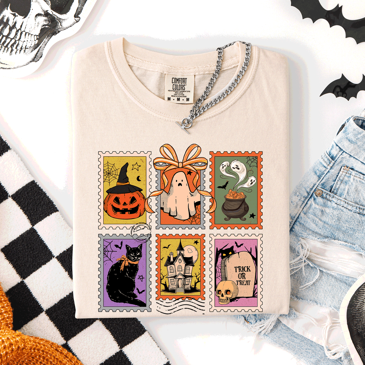 Halloween, Ghost, Black Cat, Pumpkin, Witch, Classic, Comfort Colors T-Shirt