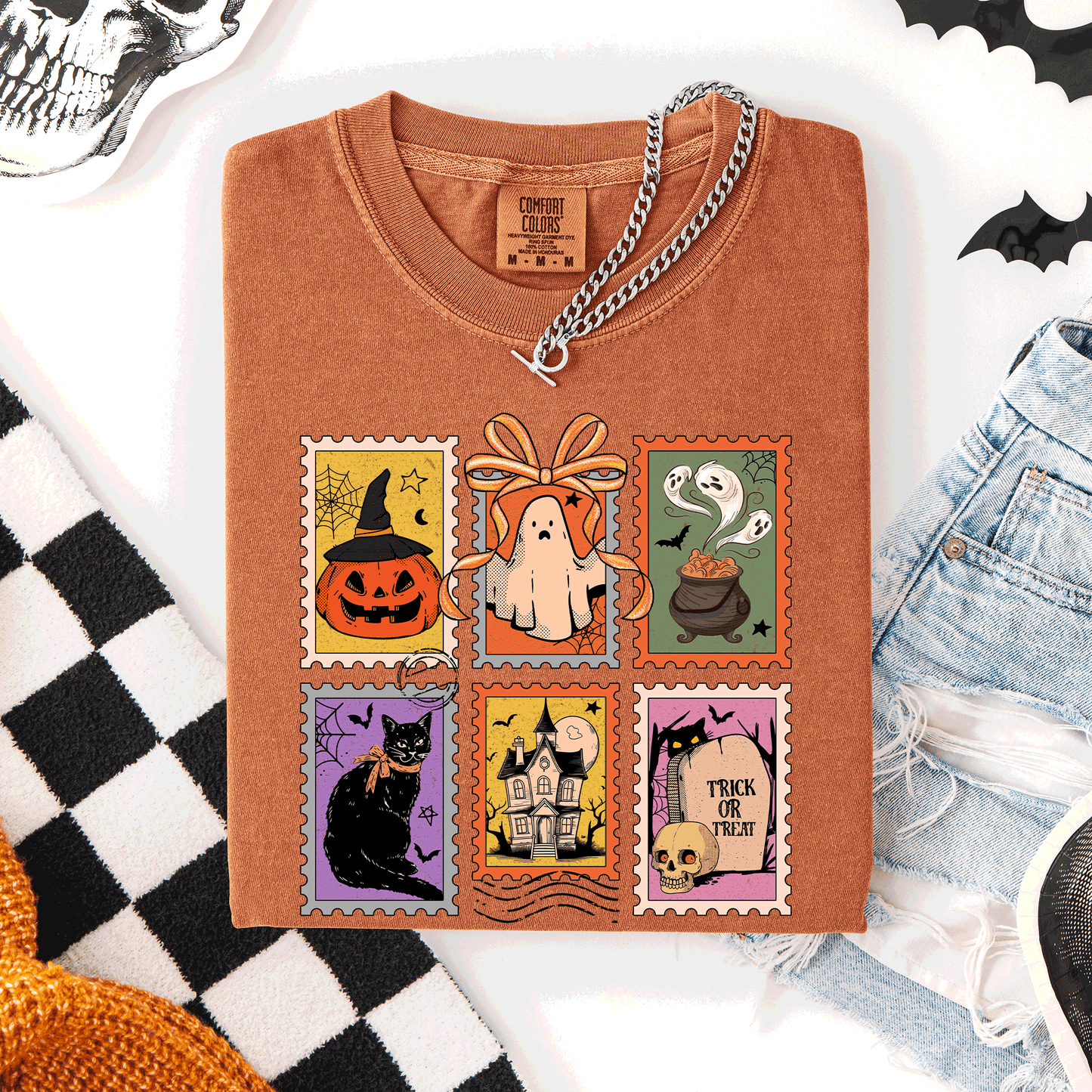 Halloween, Ghost, Black Cat, Pumpkin, Witch, Classic, Comfort Colors T-Shirt