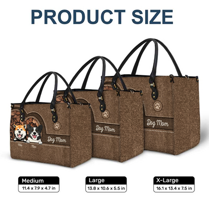 [17 Pets] Dog & Cat Personalized Leather Handbag - Personalized Gift for Dog/Cat Lovers, Dog/Cat Mom, Pet Lovers