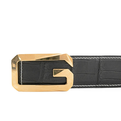 Handcrafted Alligator Leather Belts G-shaped buckle