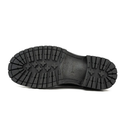 Handcrafted Big Toe Derby Shoes with Thick Sole  Black