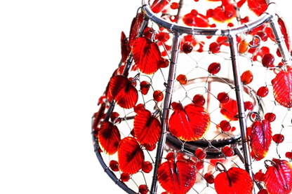 Handmade colored glass Tea Light candle holder