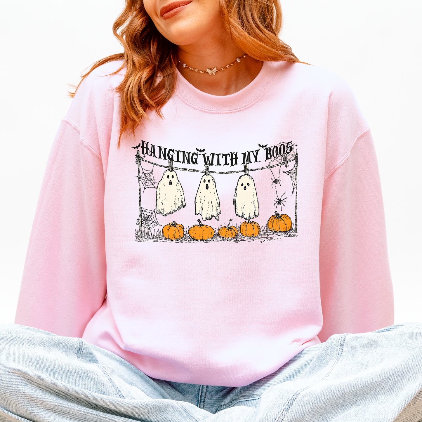 Hanging With My Boos, Ghosts, Halloween, Funny, Pumpkins Sweatshirt