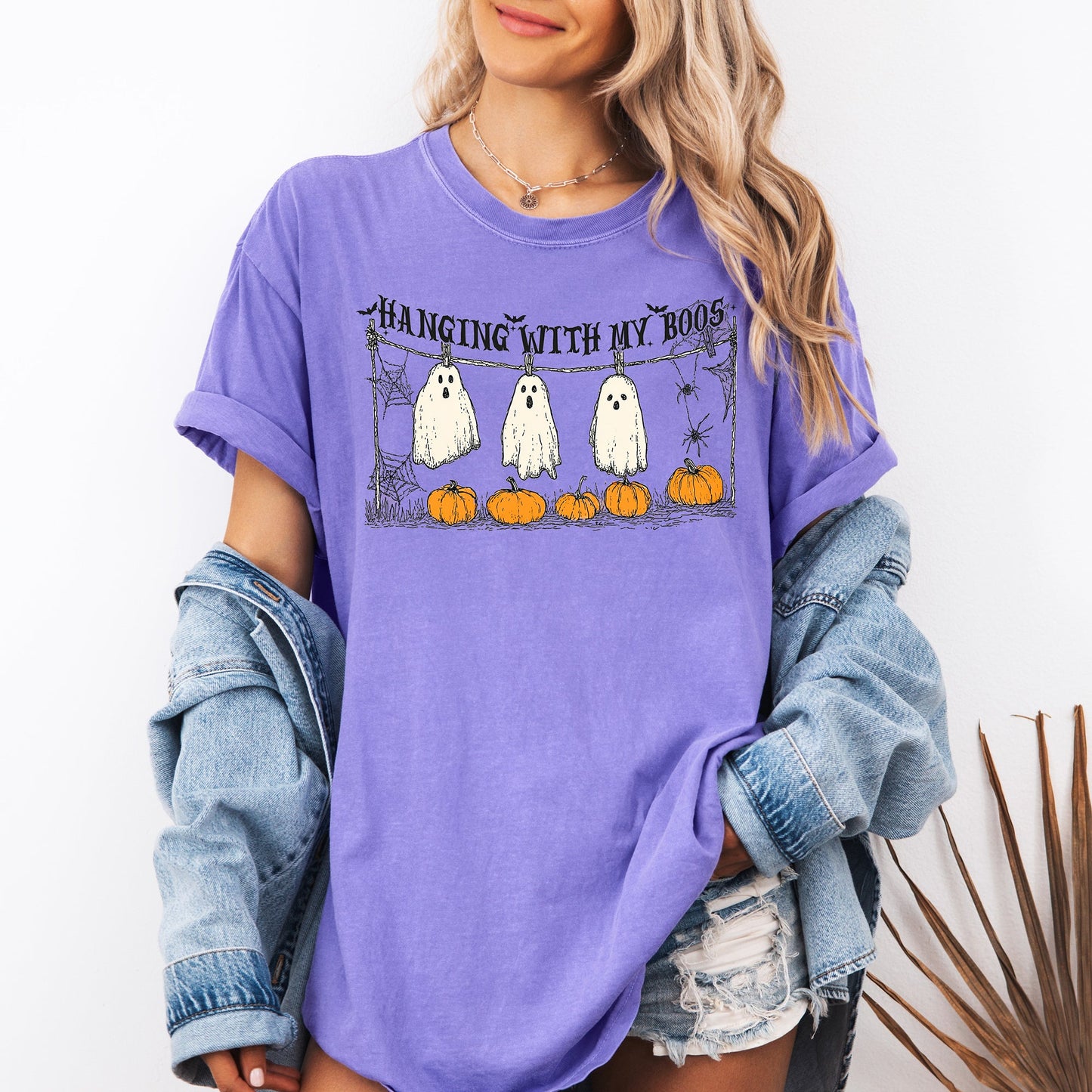 Hanging With My Boos, Ghosts, Halloween, Funny, Pumpkins, Comfort Colors T-Shirt
