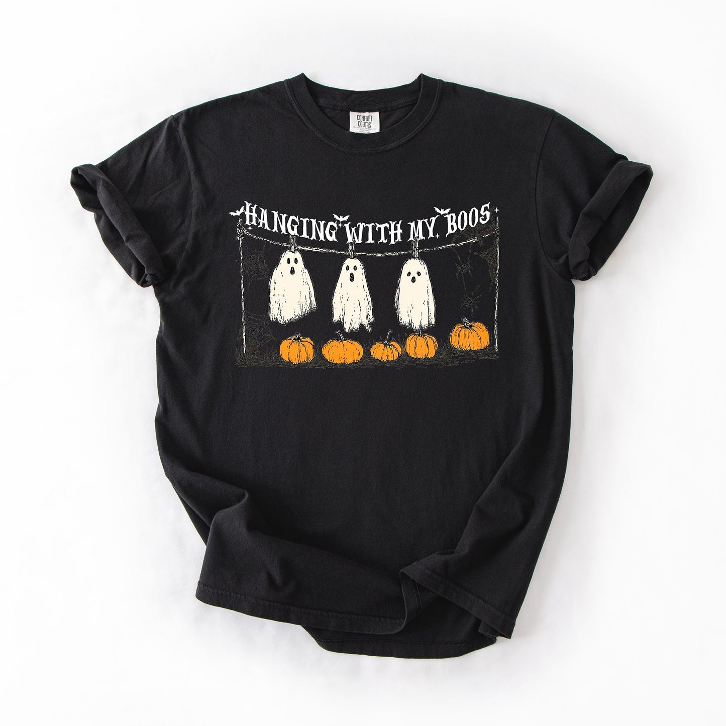Hanging With My Boos, Ghosts, Halloween, Funny, Pumpkins, Comfort Colors T-Shirt