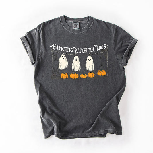 Hanging With My Boos, Ghosts, Halloween, Funny, Pumpkins, Comfort Colors T-Shirt