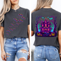 Haunted House, Bright Colors, Halloween, Front and Back, Bats, Ghosts, Spooky, Comfort Colors T-Shirt