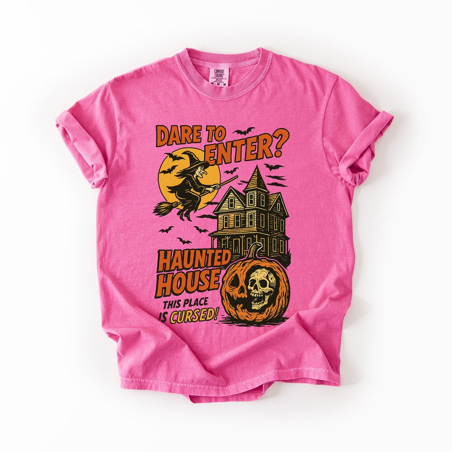 Haunted House, Halloween, Retro, Spooky, Witch, Comfort Colors T-Shirt