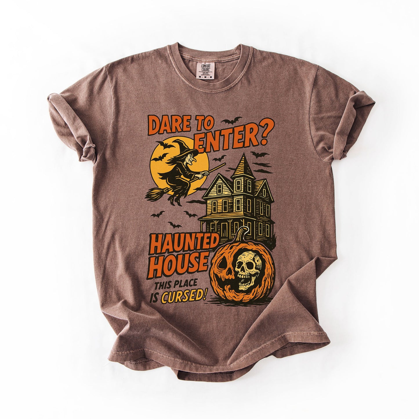Haunted House, Halloween, Retro, Spooky, Witch, Comfort Colors T-Shirt