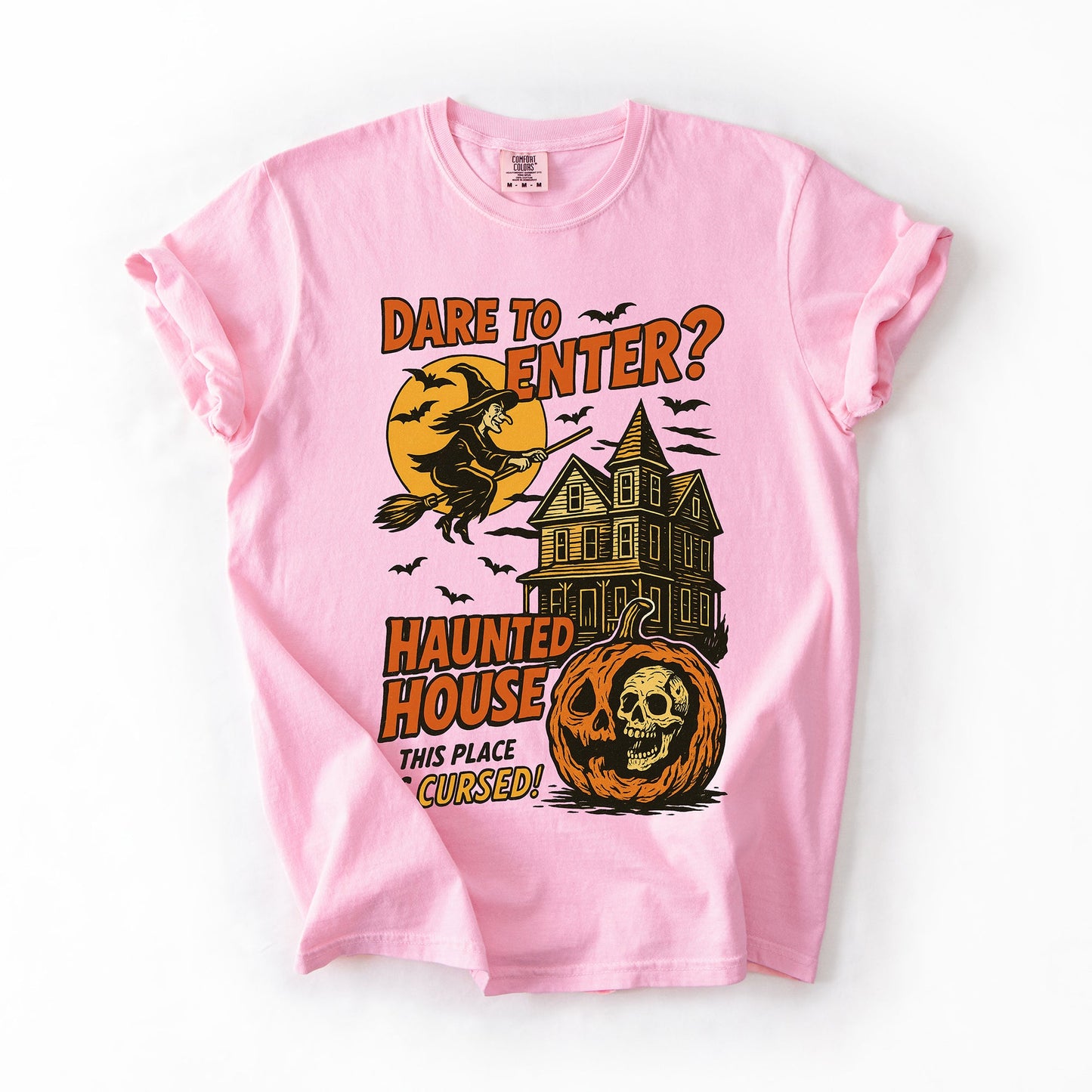 Haunted House, Halloween, Retro, Spooky, Witch, Comfort Colors T-Shirt