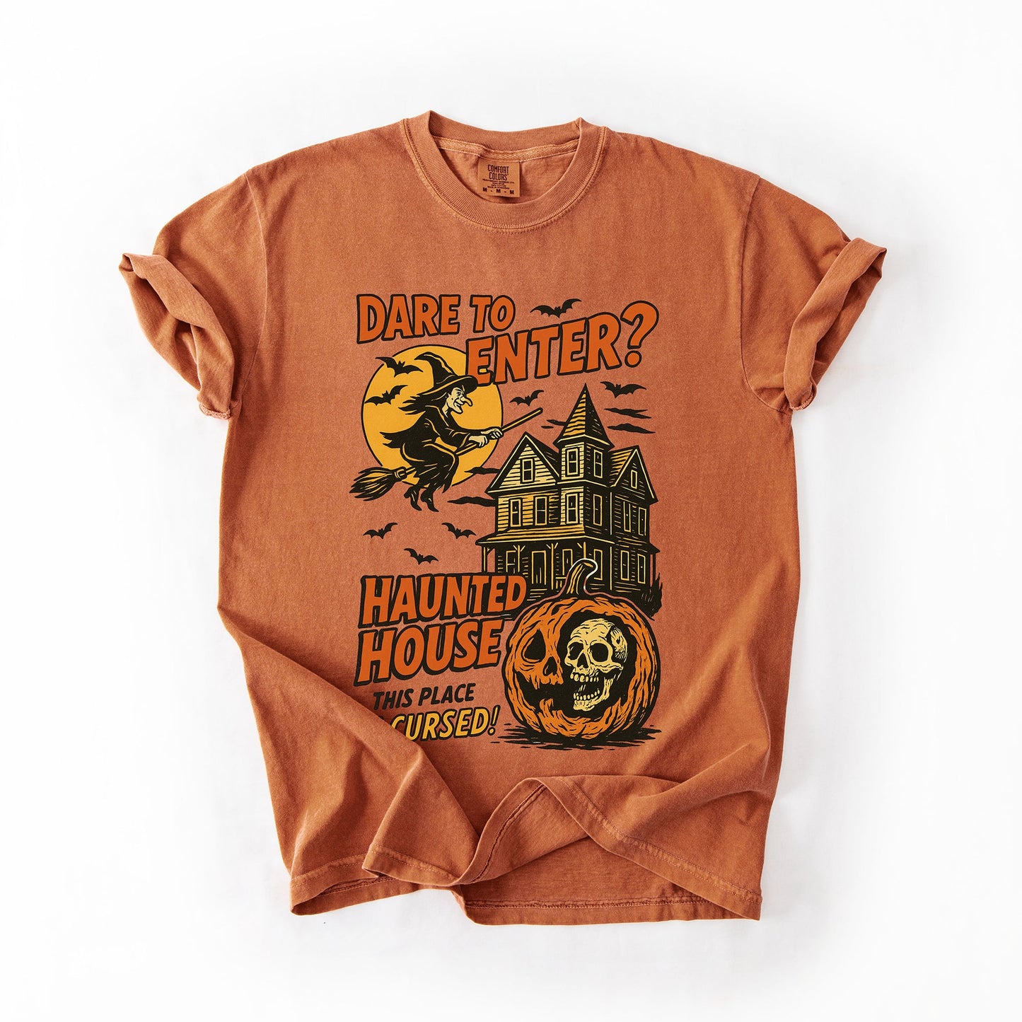 Haunted House, Halloween, Retro, Spooky, Witch, Comfort Colors T-Shirt