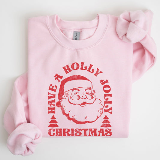 Have A Holly Jolly Christmas, Classic Retro Santa, Winter, Xmas Sweatshirt